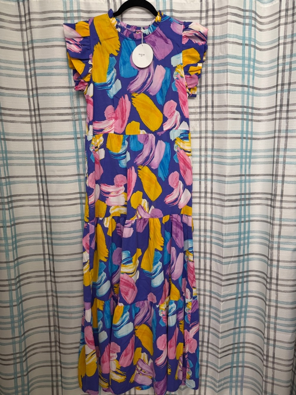 Women’s Purple Brushstroke Maxi Dress - Unbranded
